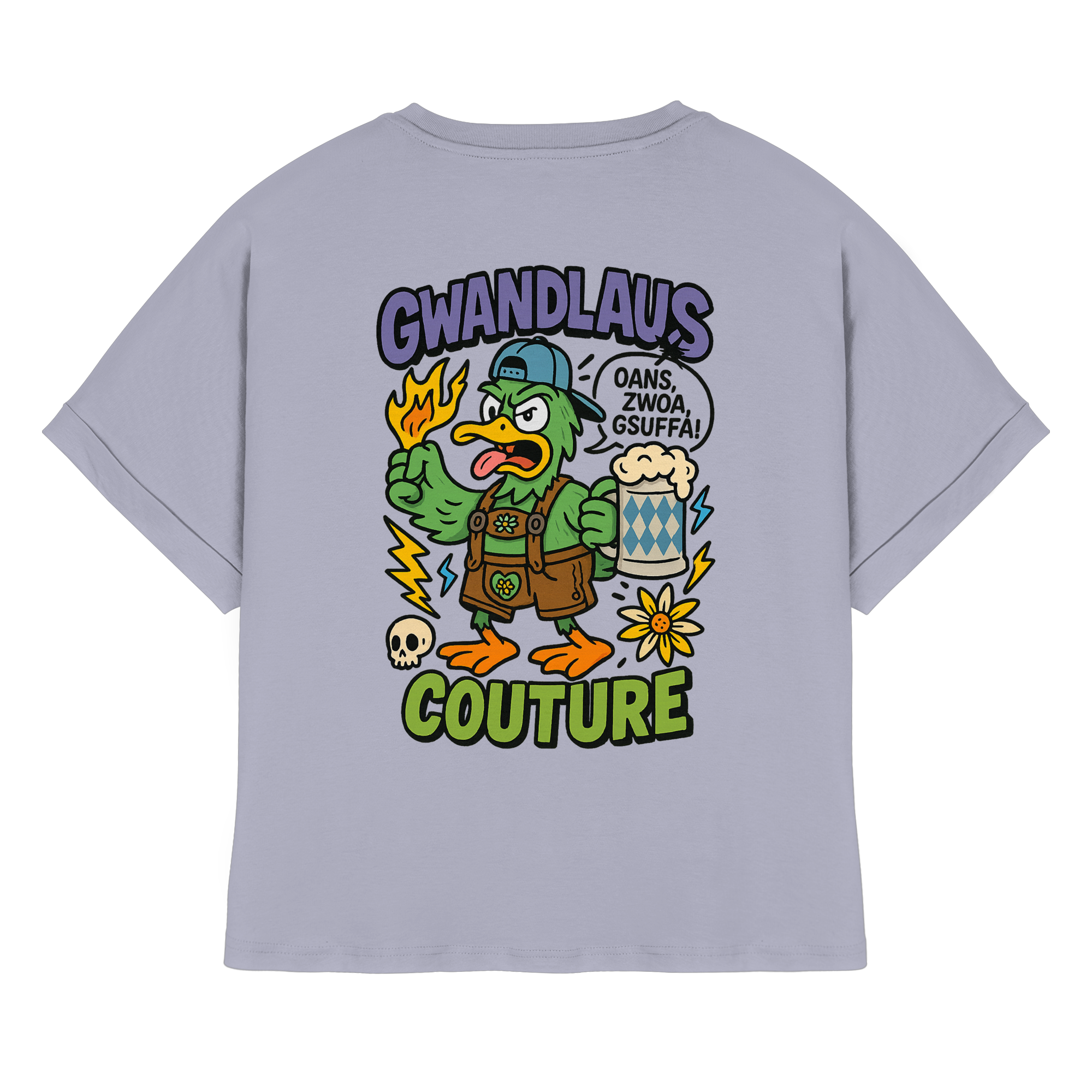 Ente süßsauer - Womens Organic Rolled Sleeves T-Shirt