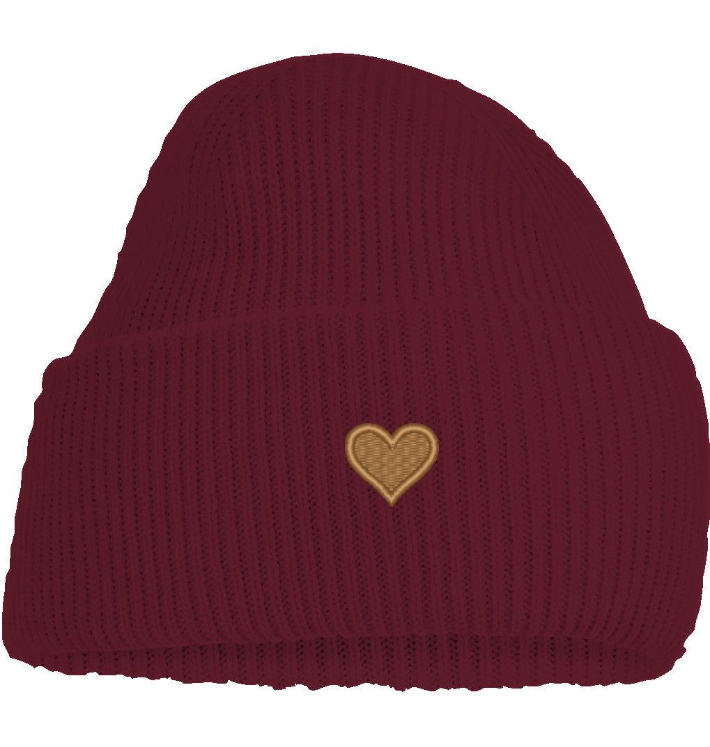 Herz aus Gold - Deep Cuffed Beanie
