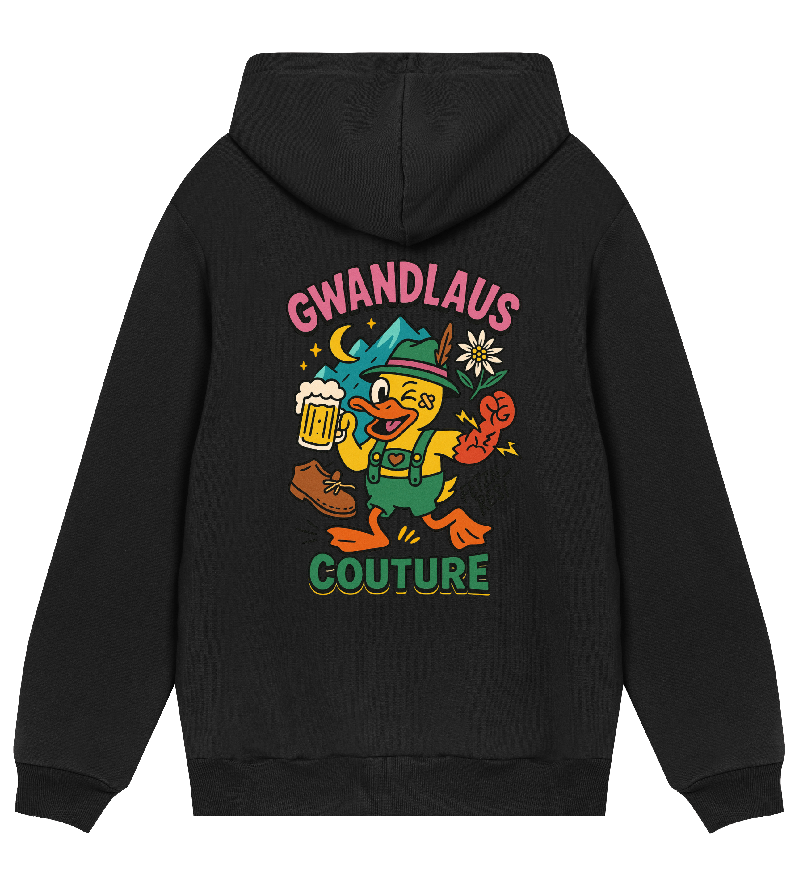 Mens Regular Hoodie Crazy Duck