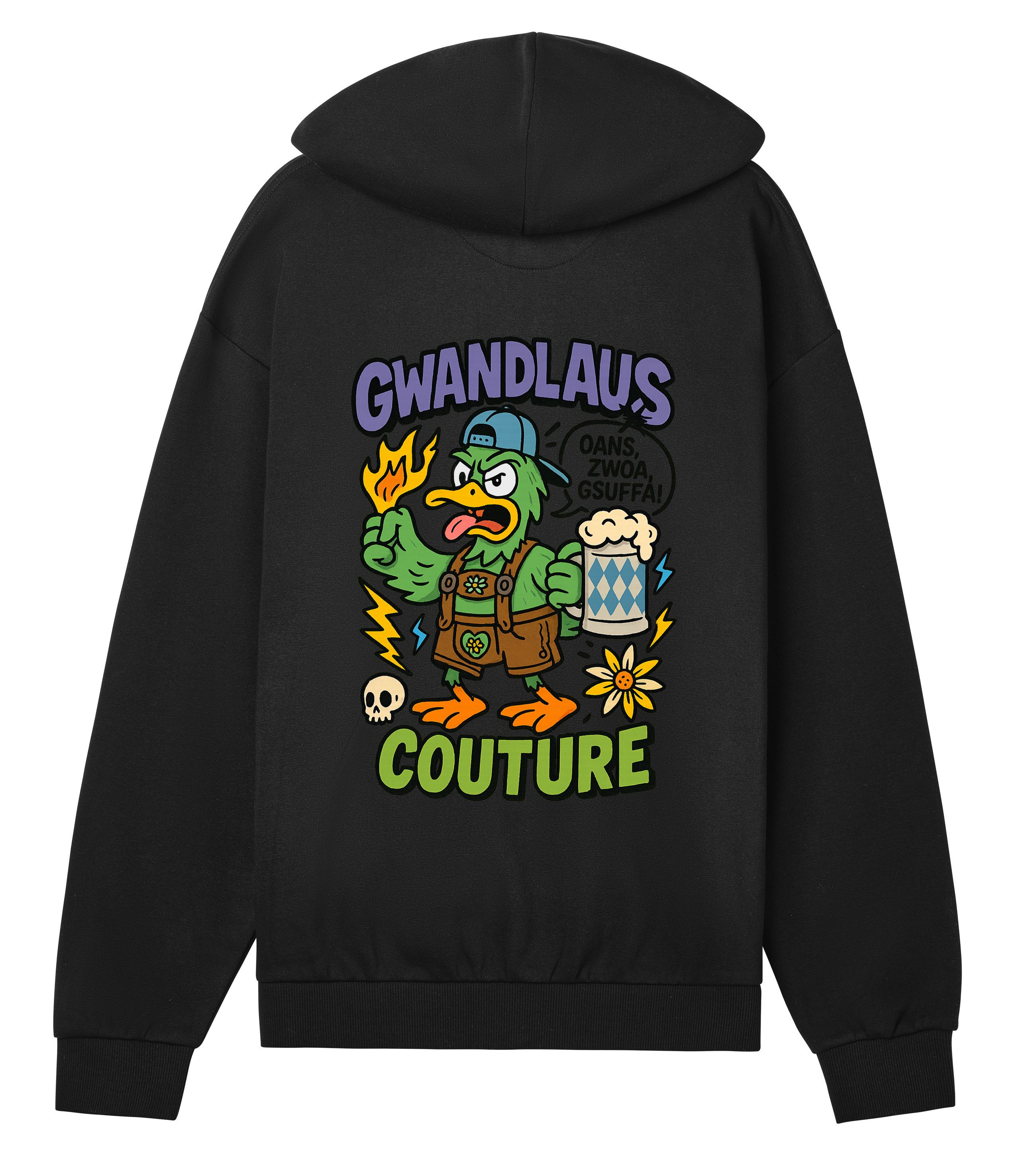 Mens Regular Zip Hoodie ENTE süß-sauer