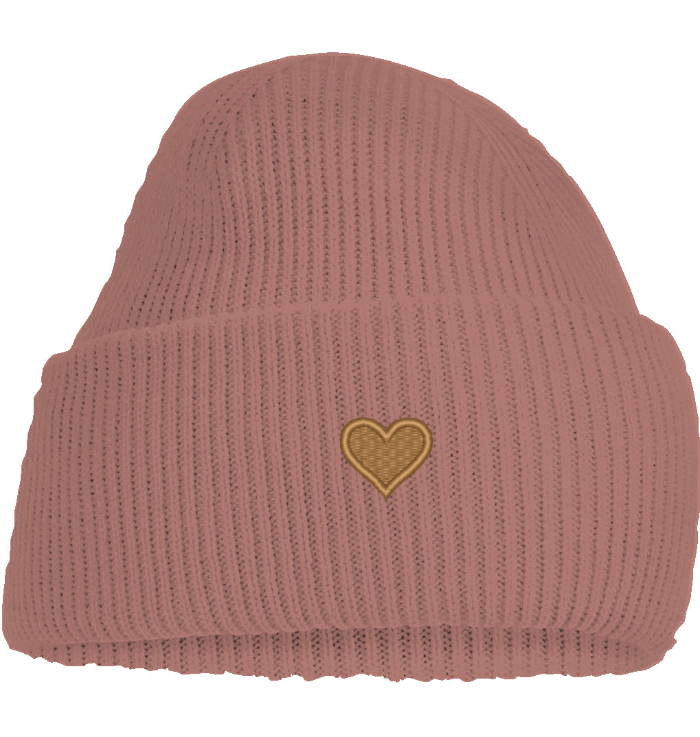 Herz aus Gold - Deep Cuffed Beanie
