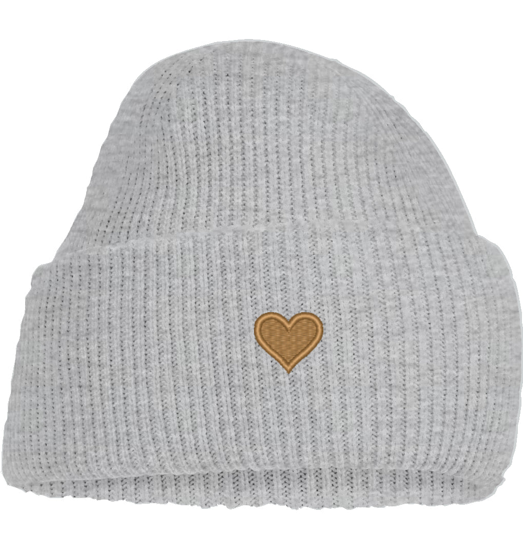Herz aus Gold - Deep Cuffed Beanie