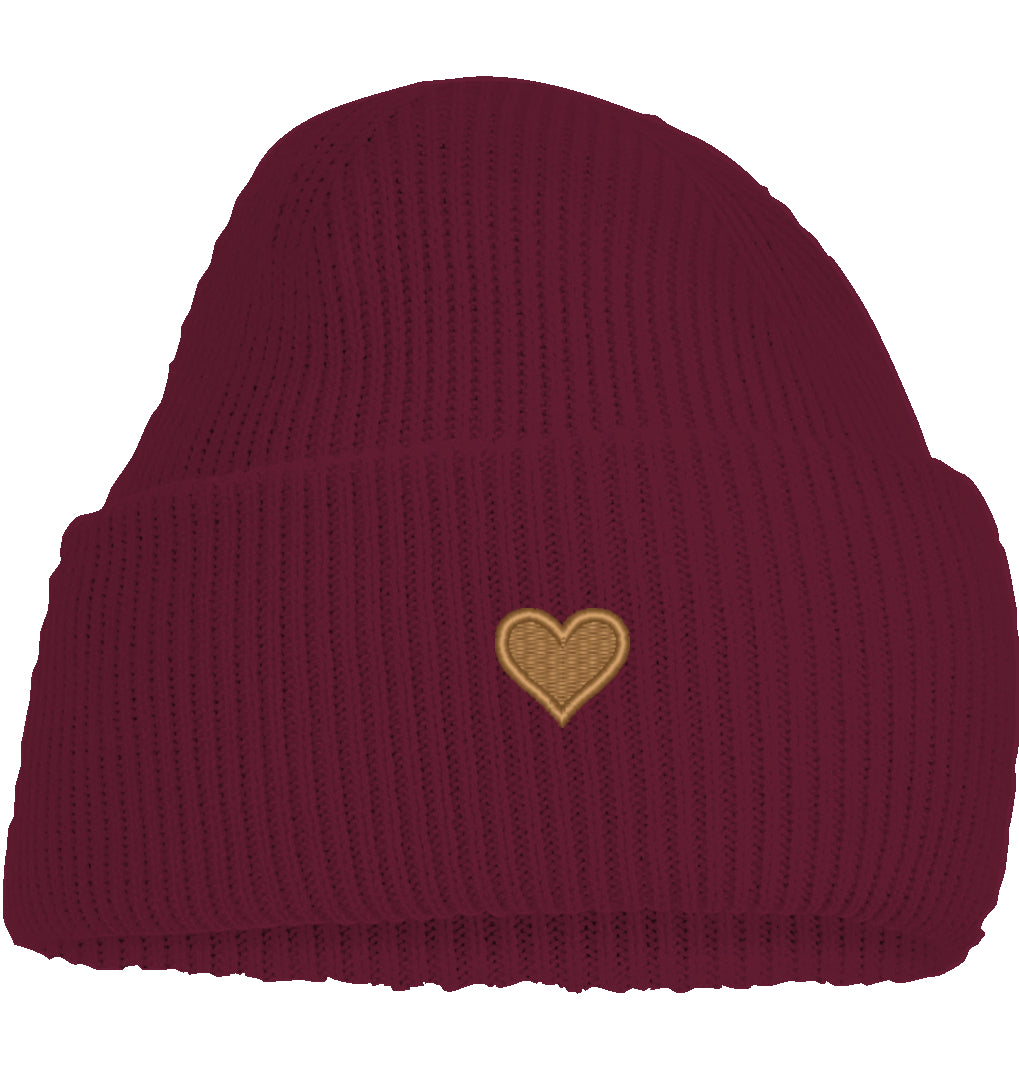 Herz aus Gold - Deep Cuffed Beanie