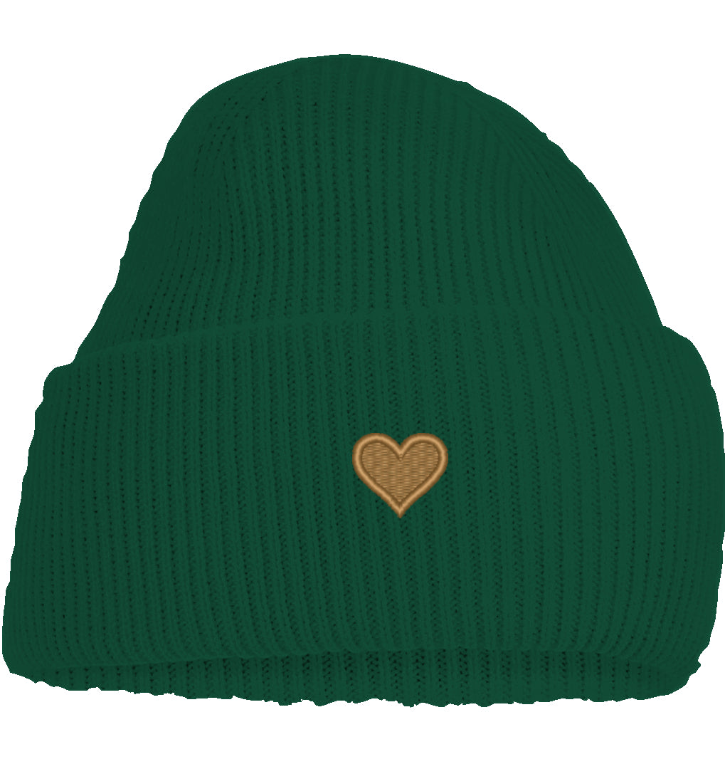 Herz aus Gold - Deep Cuffed Beanie