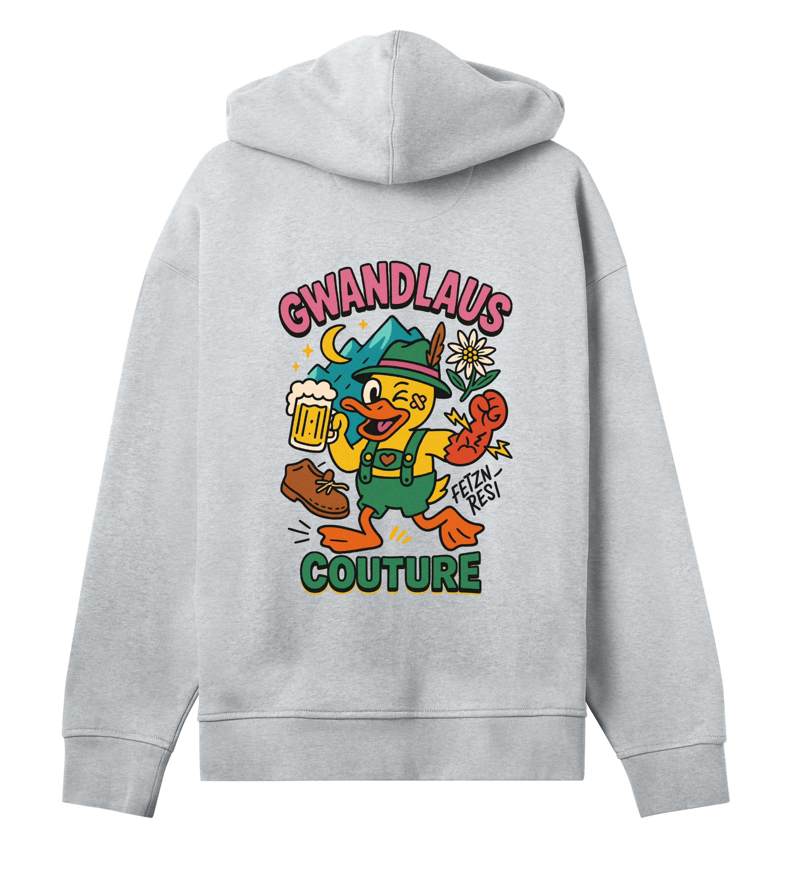 Womens Oversized Hoodie Crazy Duck