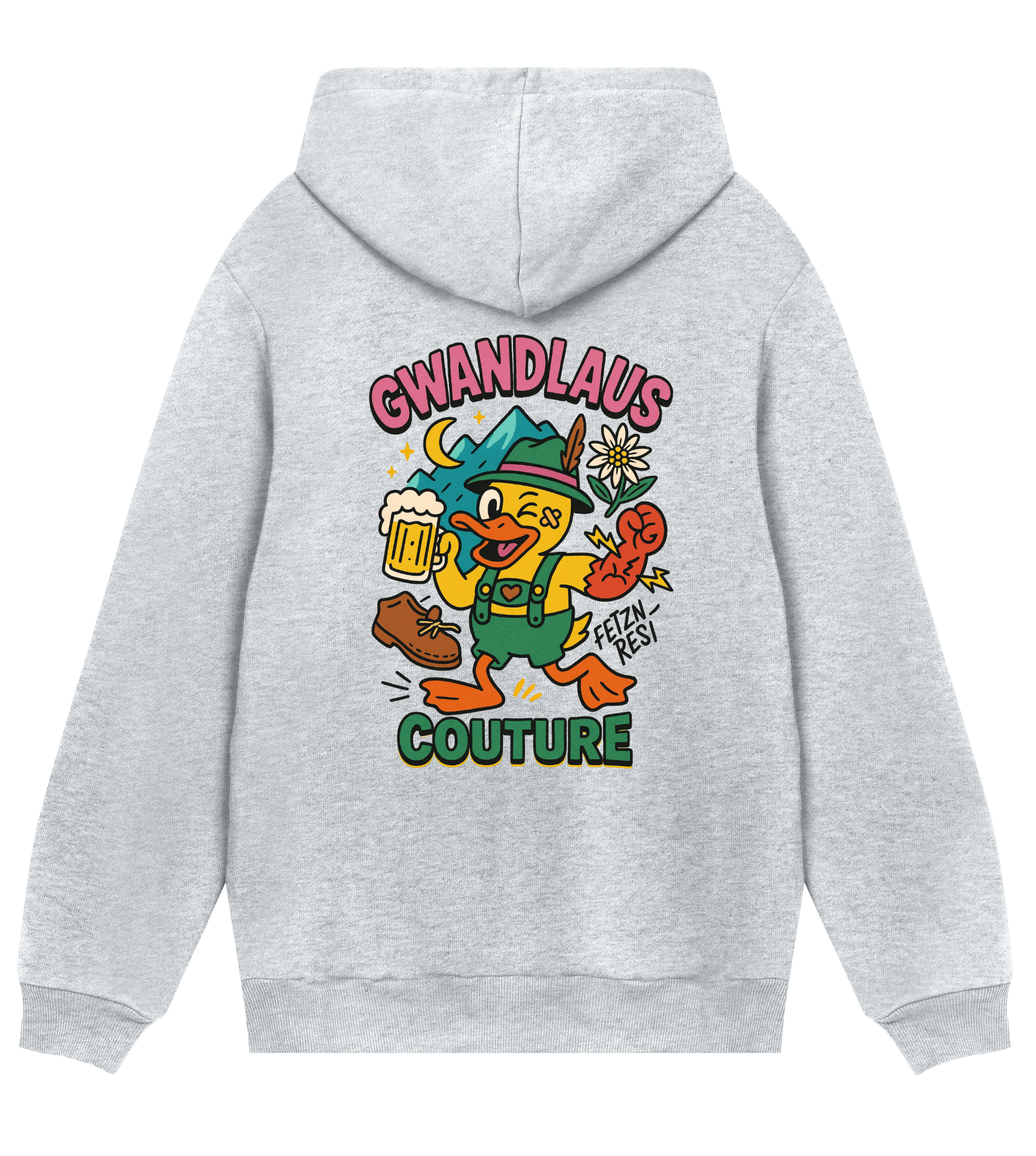 Mens Regular Hoodie Crazy Duck