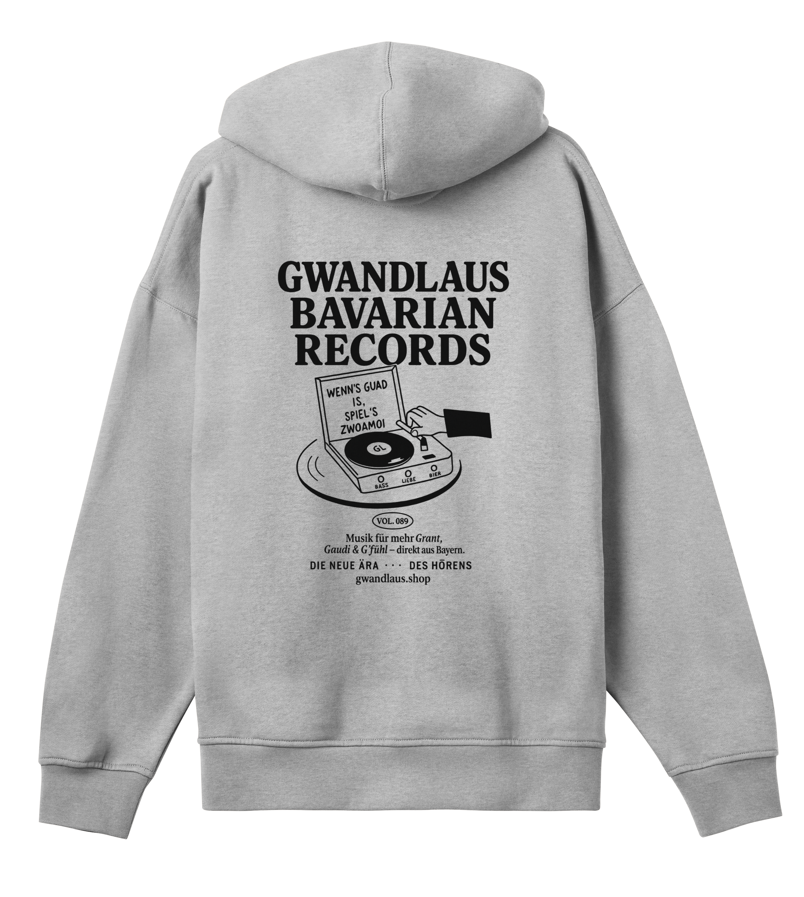 Mens Boxy Hoodie Bavarian Records