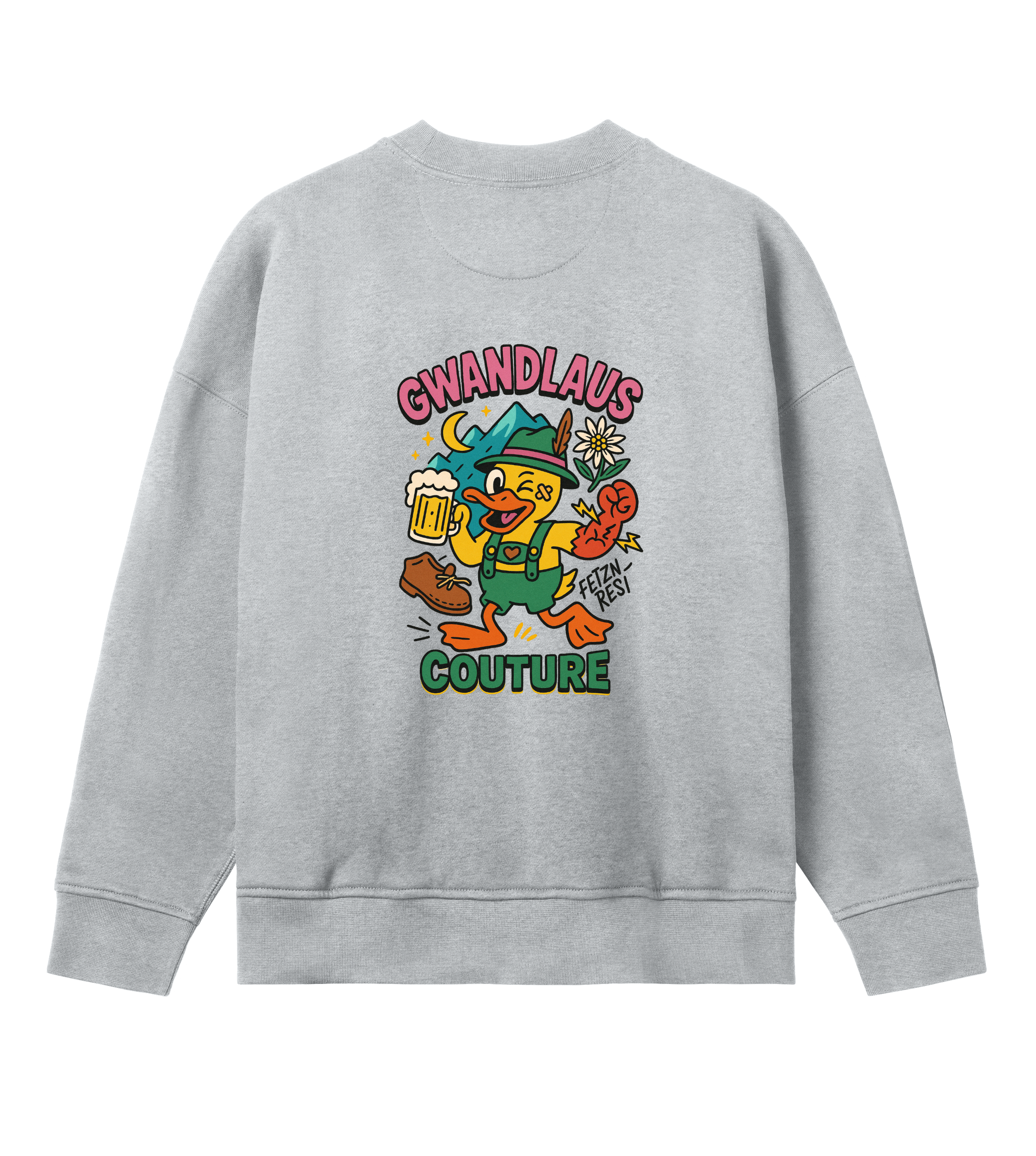 Womens Oversized Sweatshirt Crazy Duck