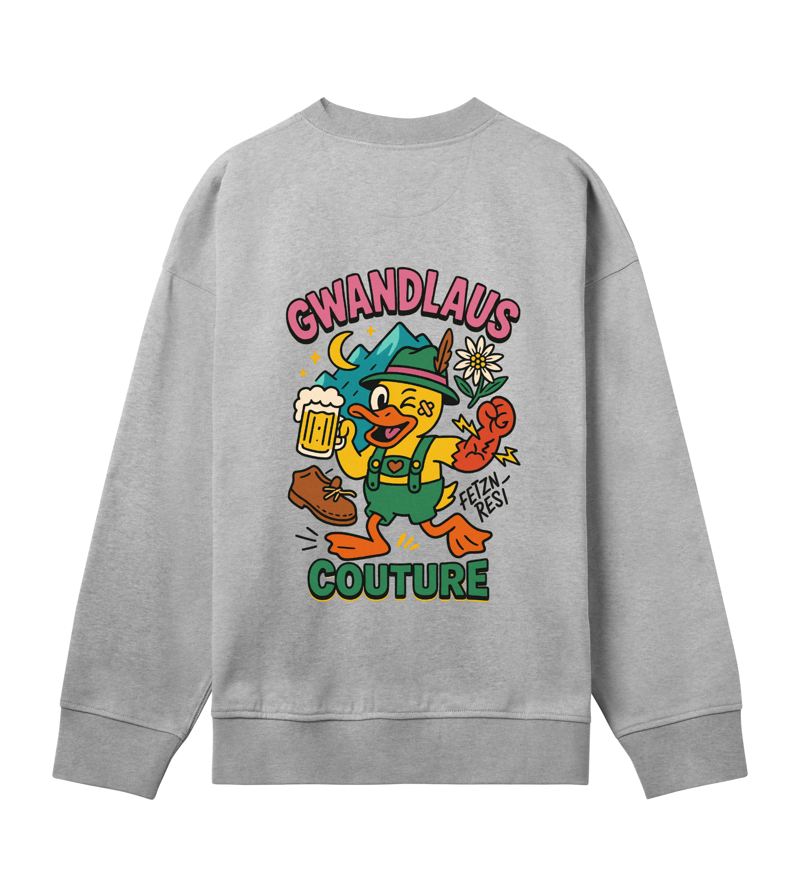 Mens Boxy Sweatshirt Crazy Duck