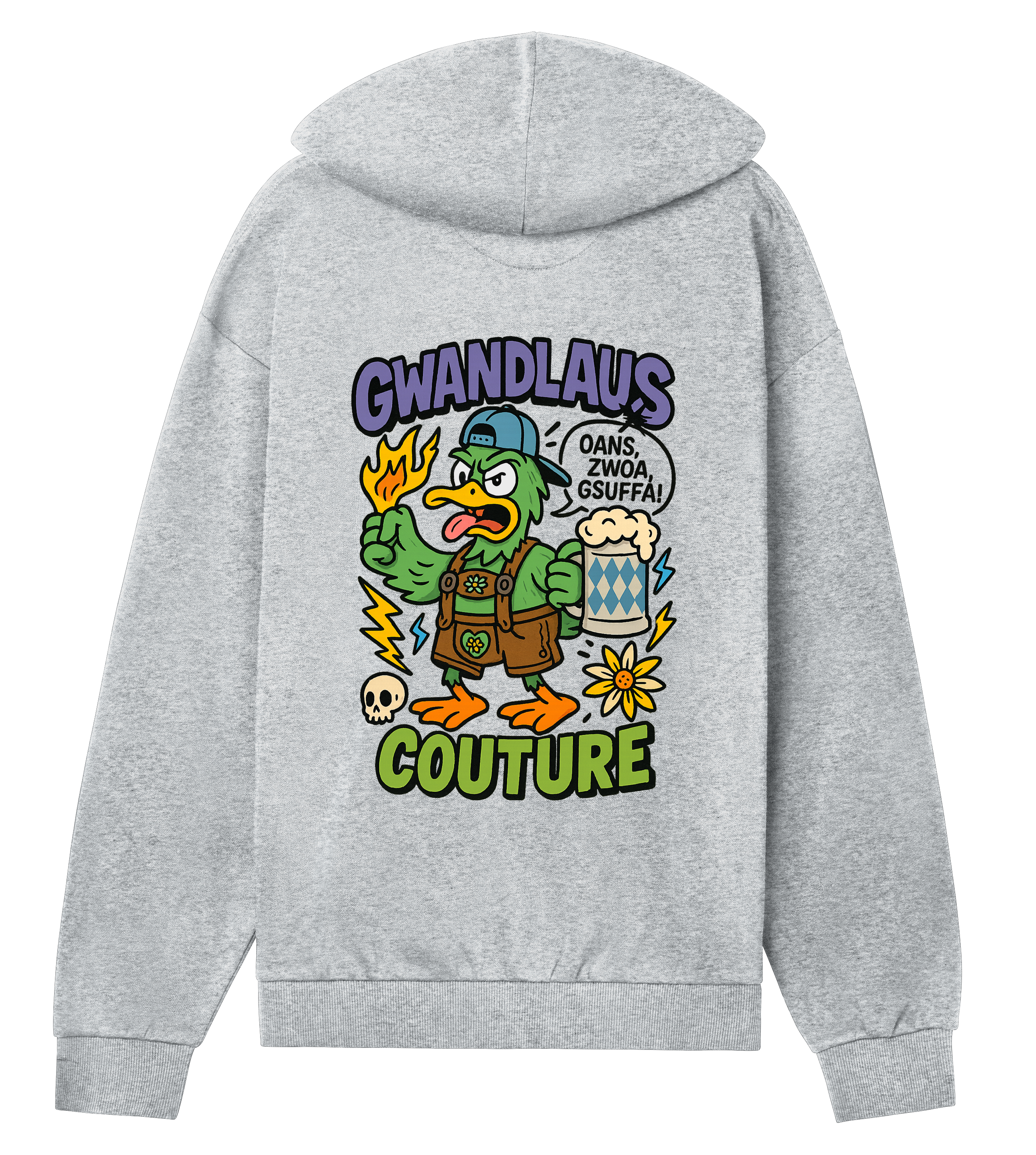 Mens Regular Zip Hoodie ENTE süß-sauer