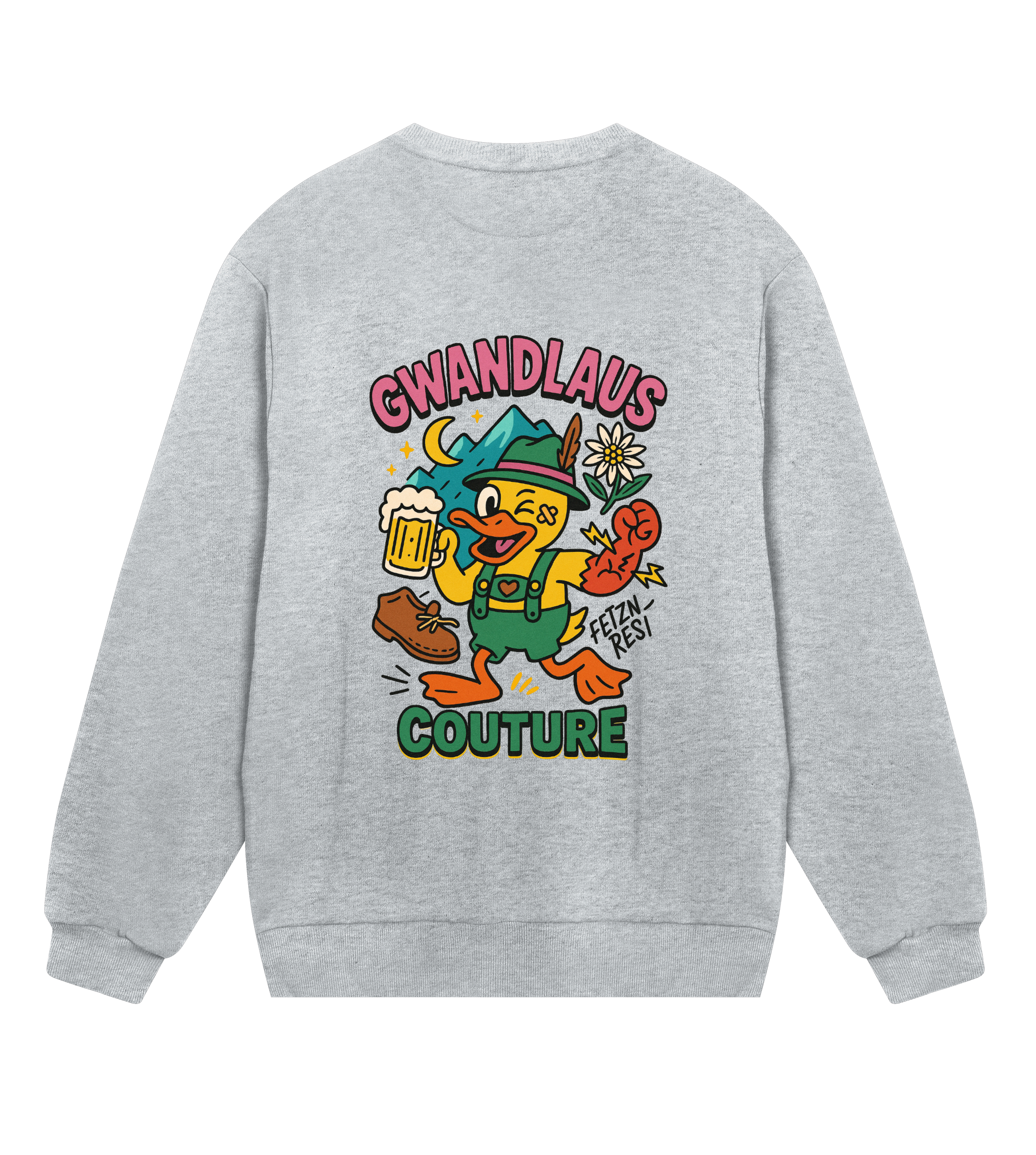 Mens Regular Sweatshirt Crazy Duck