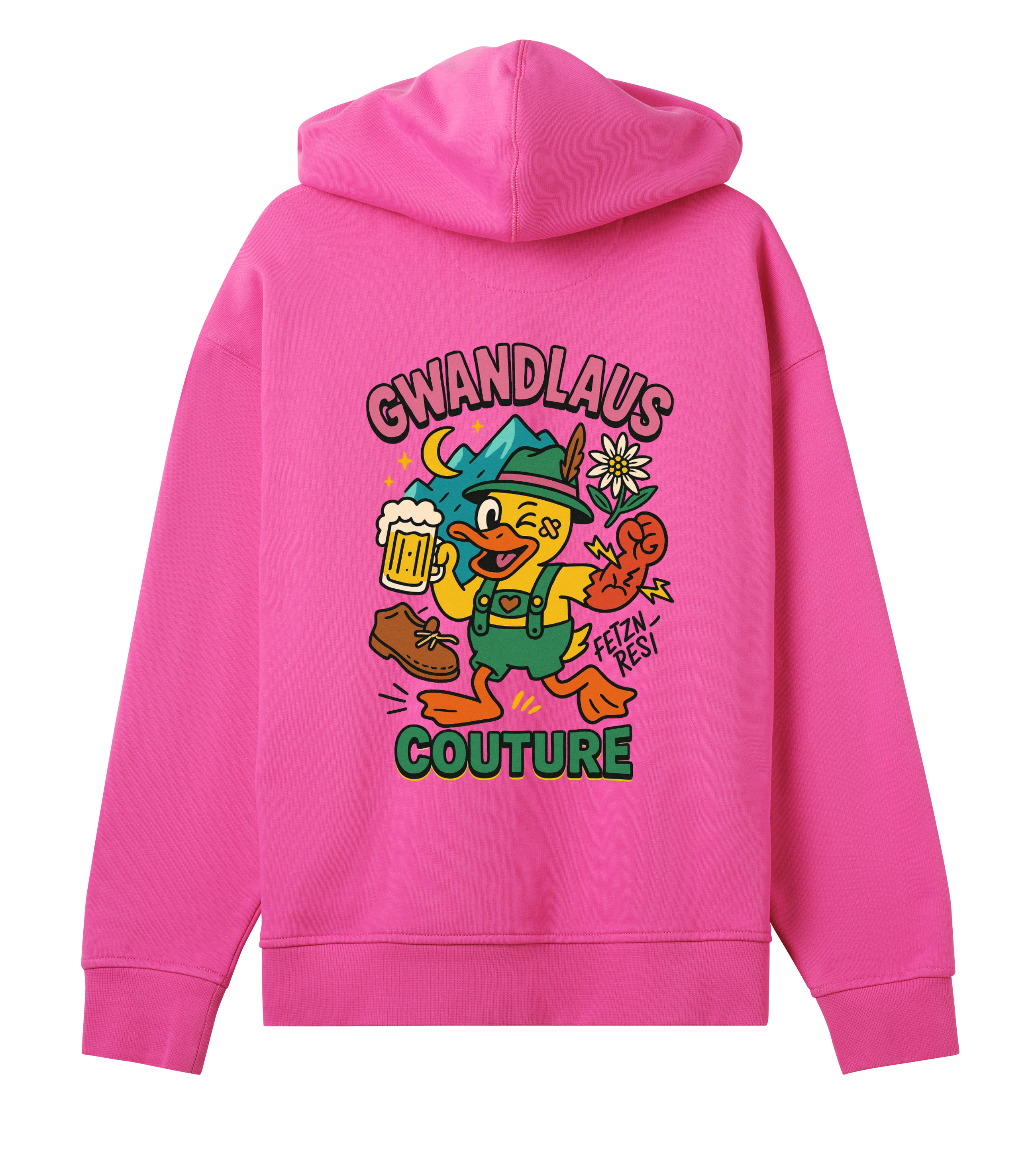 Womens Oversized Hoodie Crazy Duck