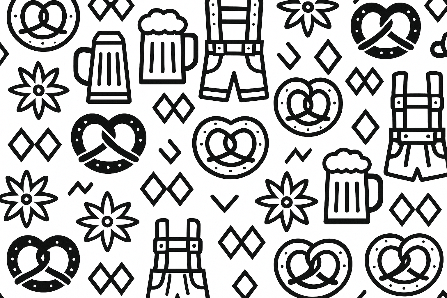 modernes bayrisches Muster ohne Text in schwarz und weiss