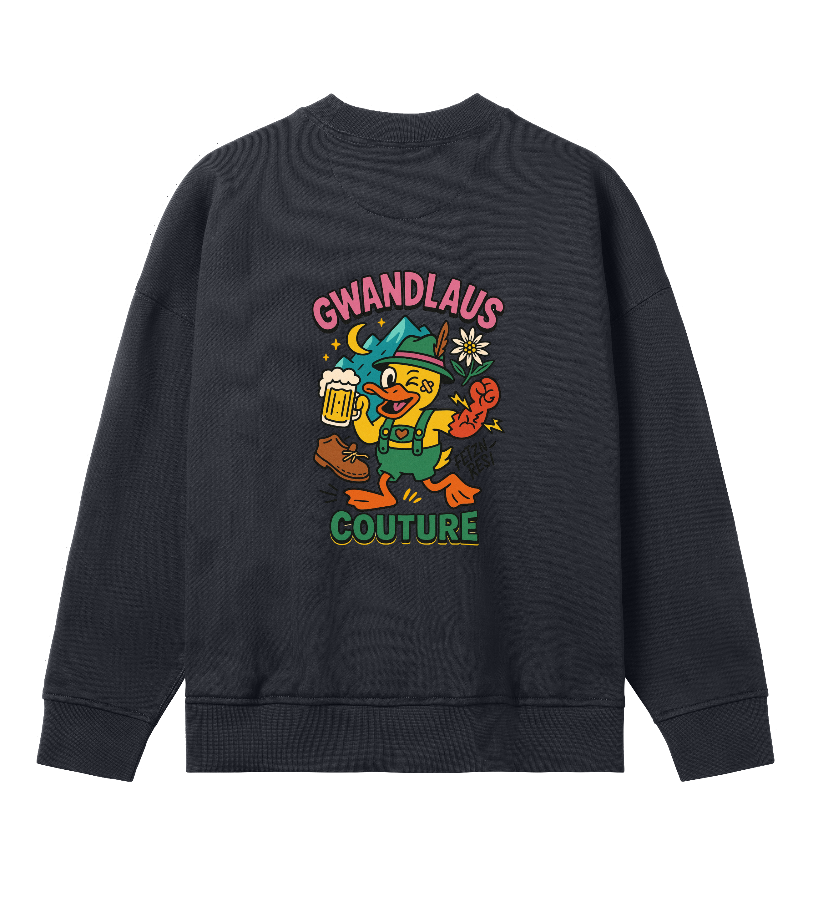 Womens Oversized Sweatshirt Crazy Duck