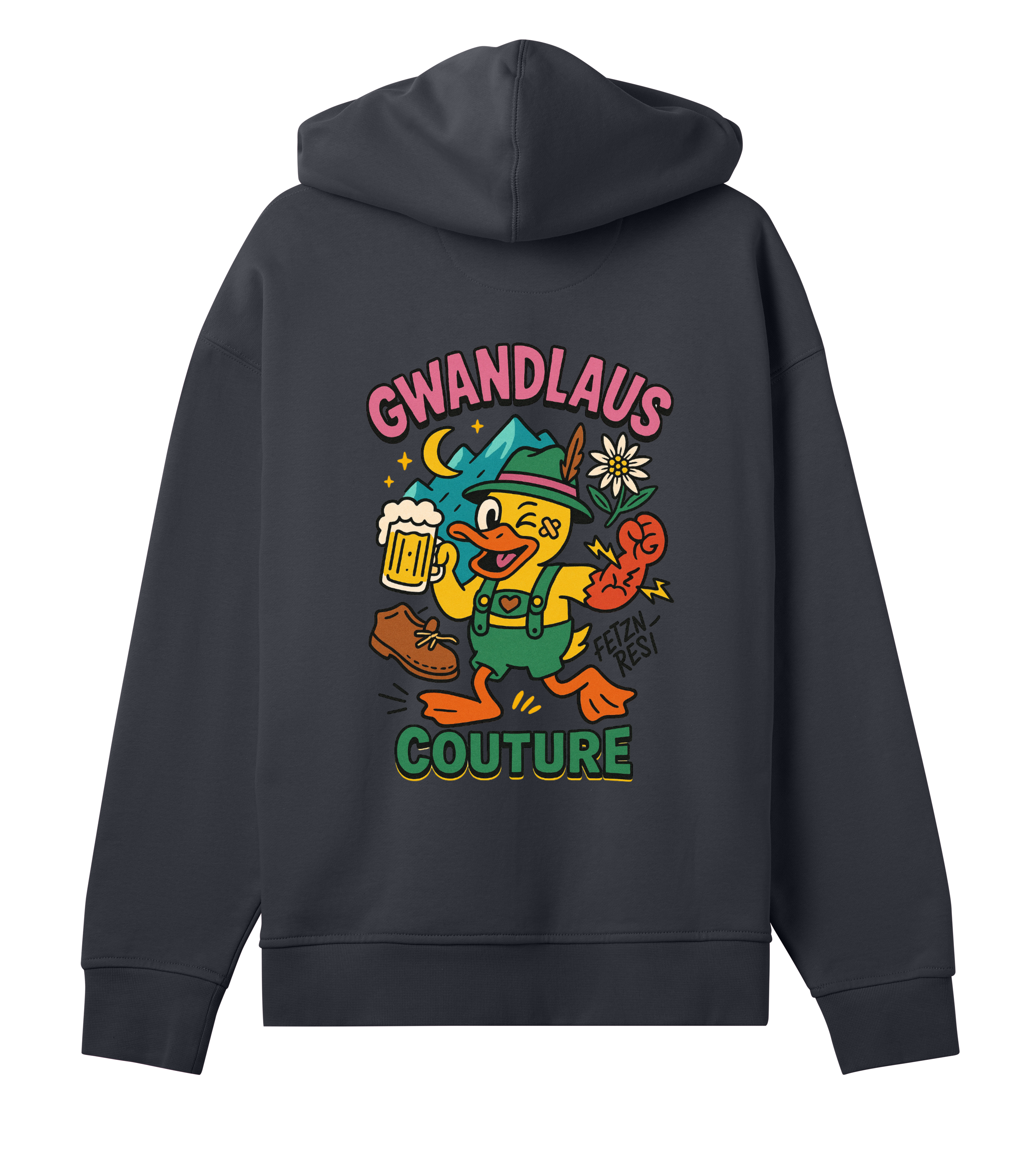Womens Oversized Hoodie Crazy Duck