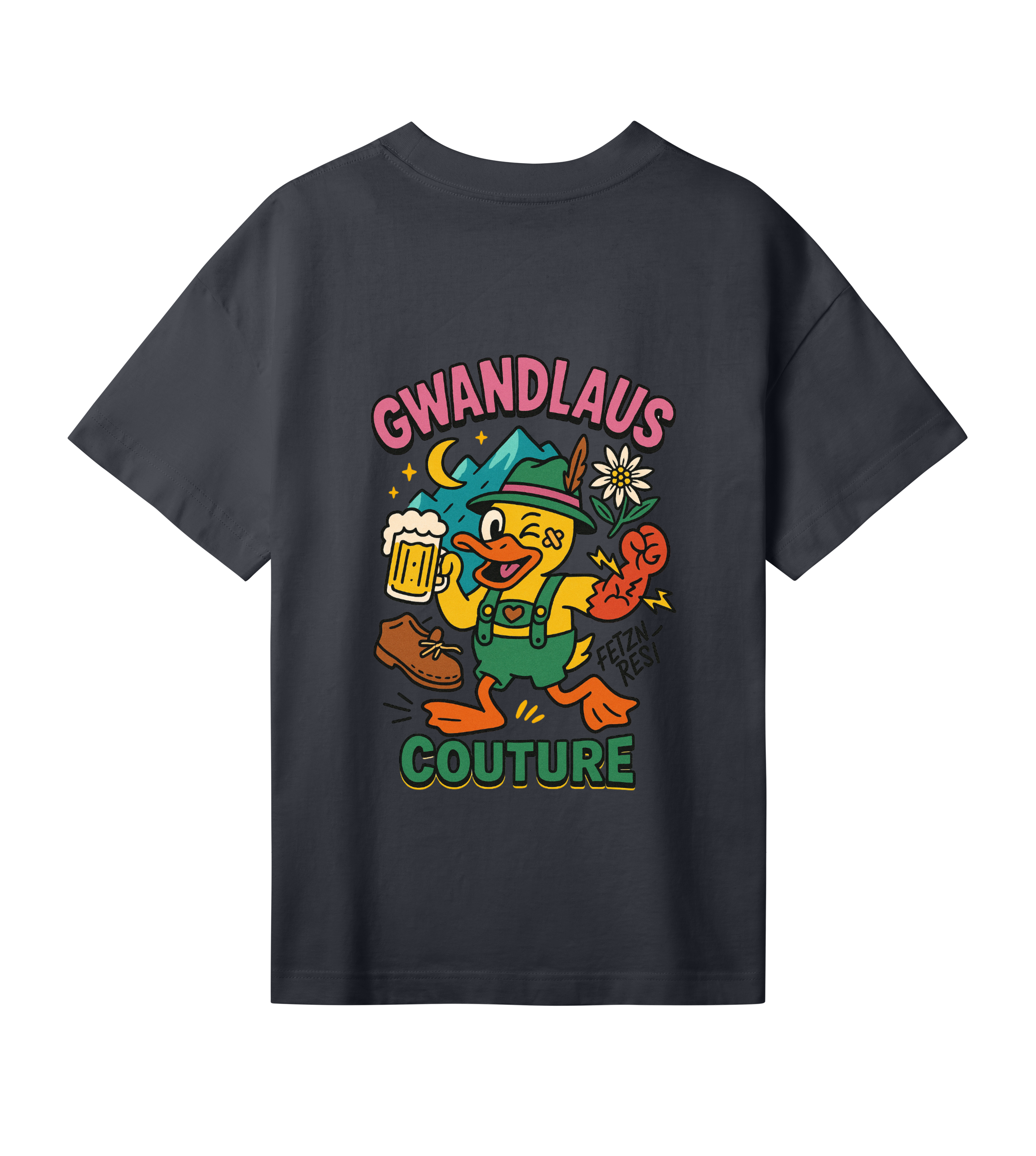 Womens Oversized Tee Crazy Duck
