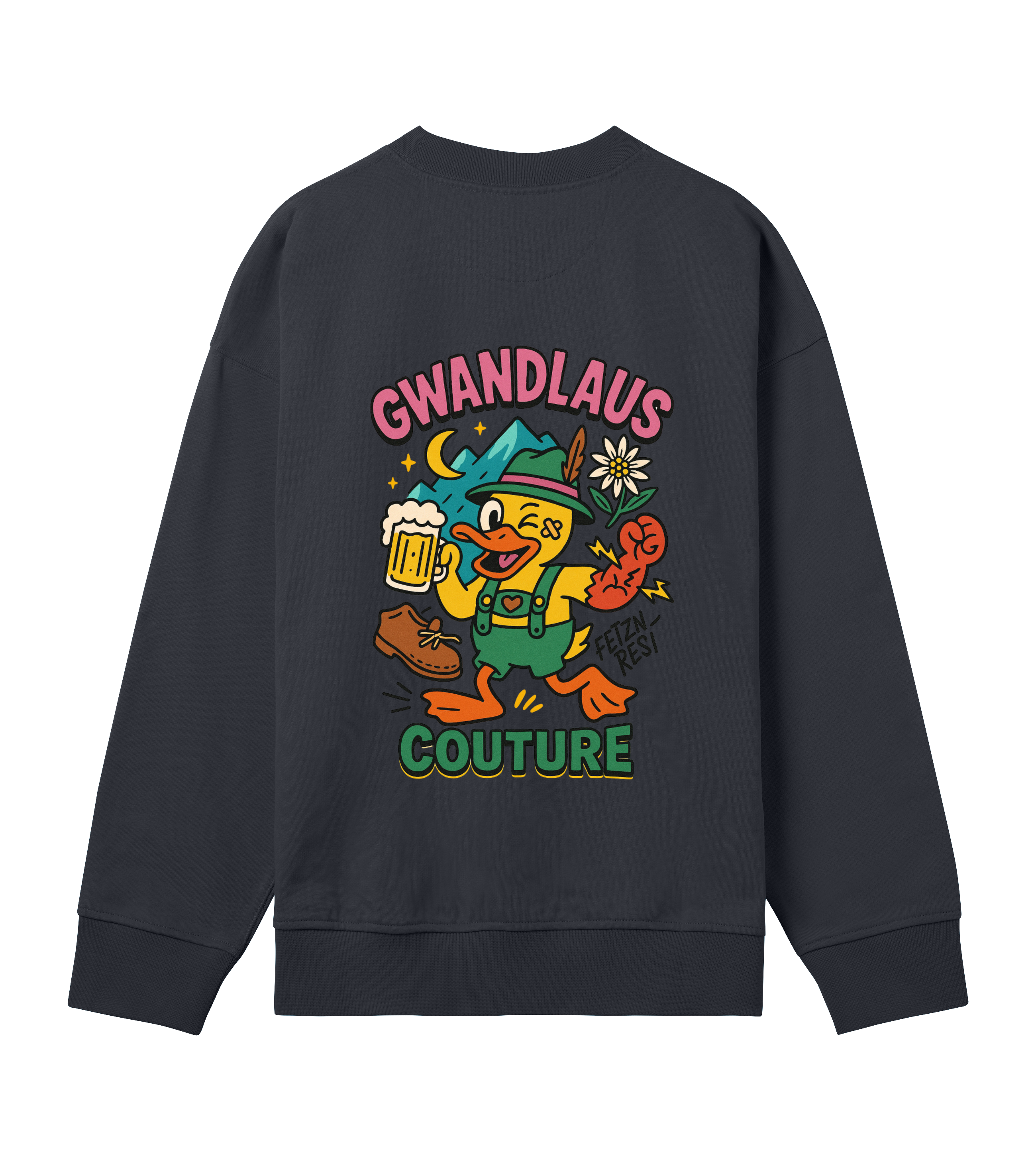 Mens Boxy Sweatshirt Crazy Duck