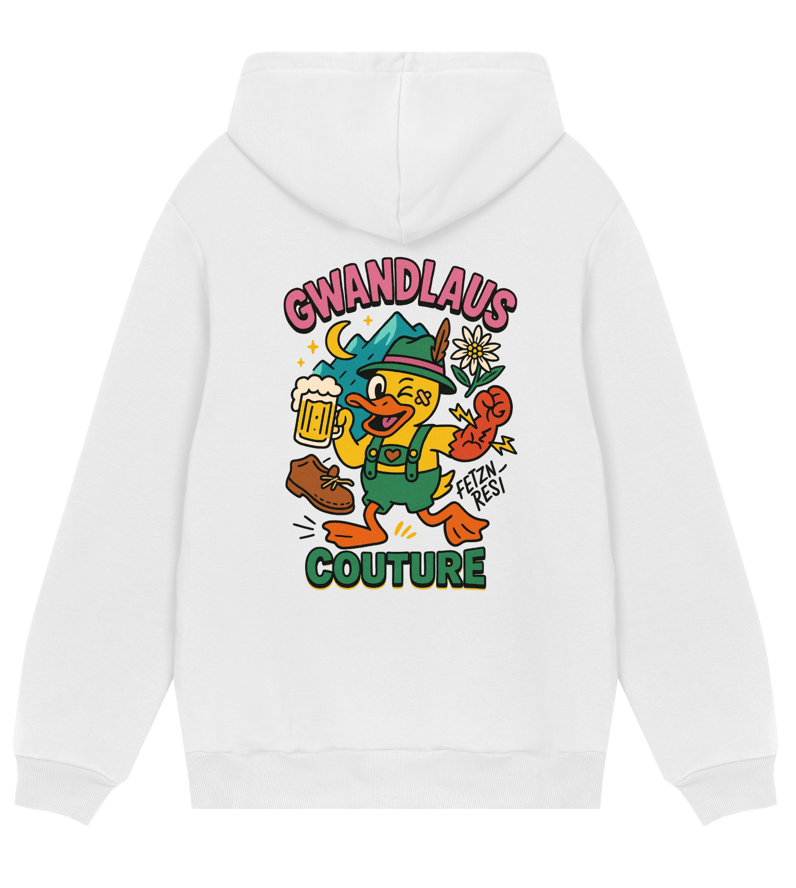 Mens Regular Hoodie Crazy Duck