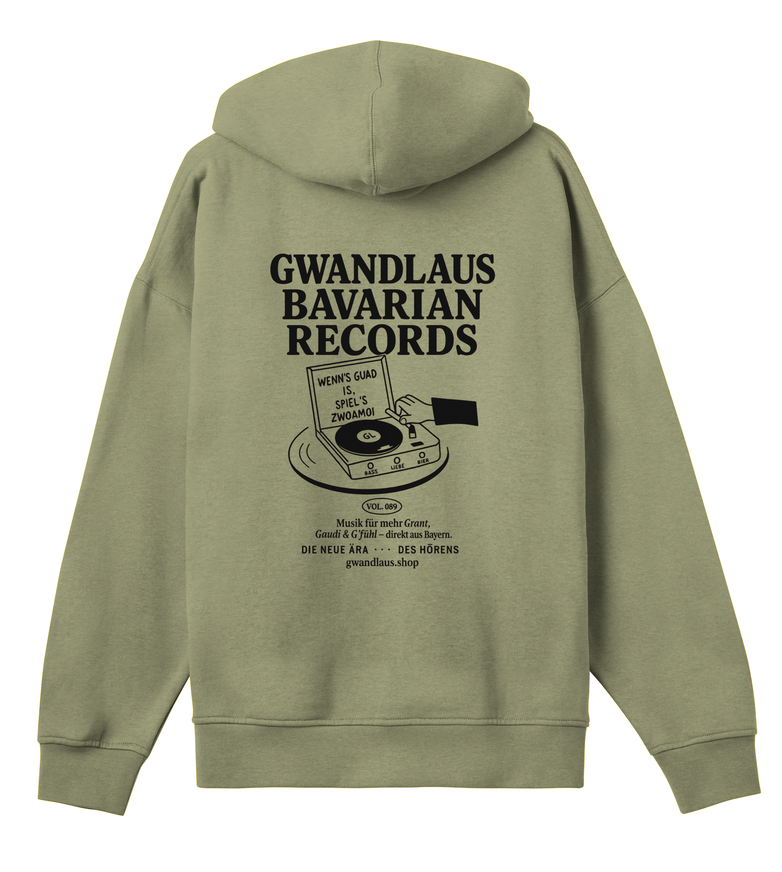 Mens Boxy Hoodie Bavarian Records