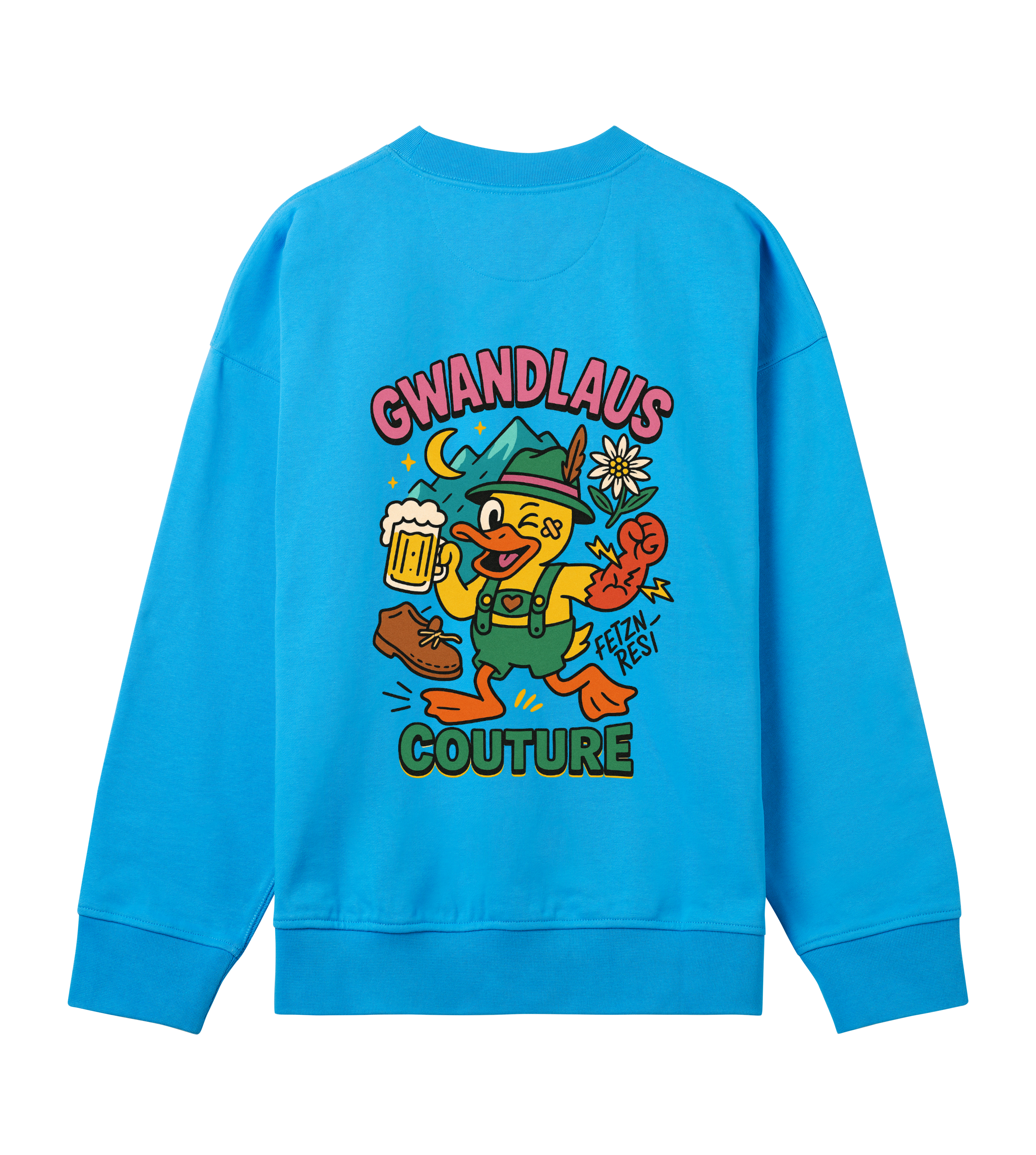 Mens Boxy Sweatshirt Crazy Duck